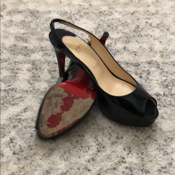 CHRISTIAN LOUBOUTIN PEEP TOE SLINGBACK - Picture 1 of 5